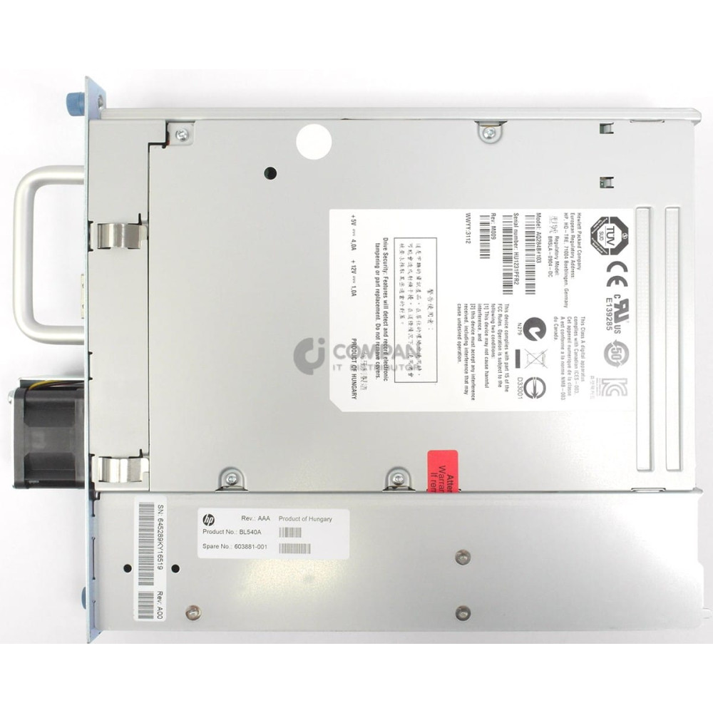 603881-001 HP MSL 2 4 8 LTO-5 ULTRIUM 3000 SAS TAPE DRIVE